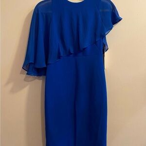 NWT Calvin Klein Blue Sheer Dress